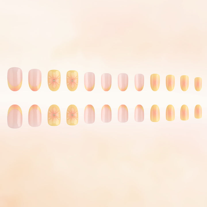 Floral Accent Press-On Nails Stornfield