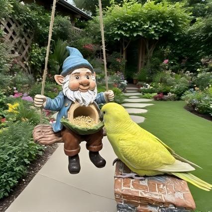 Garden gnome on swing Stornfield