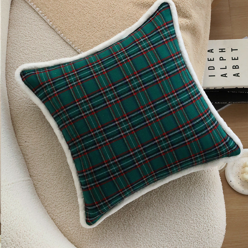 Cozy cushion with striped check pattern