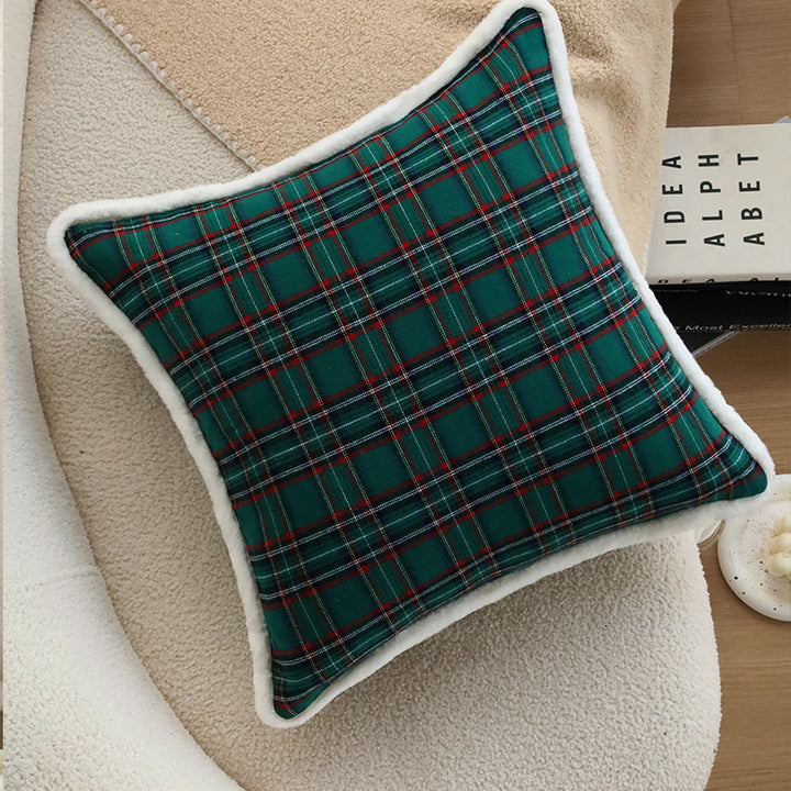 Cozy cushion with striped check pattern