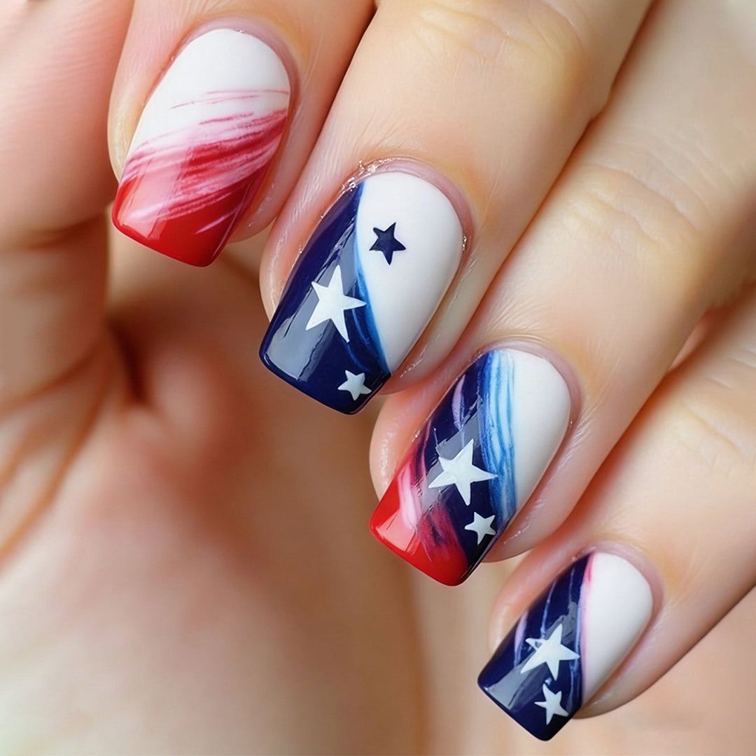 Patriotic Nail Art Design Stornfield
