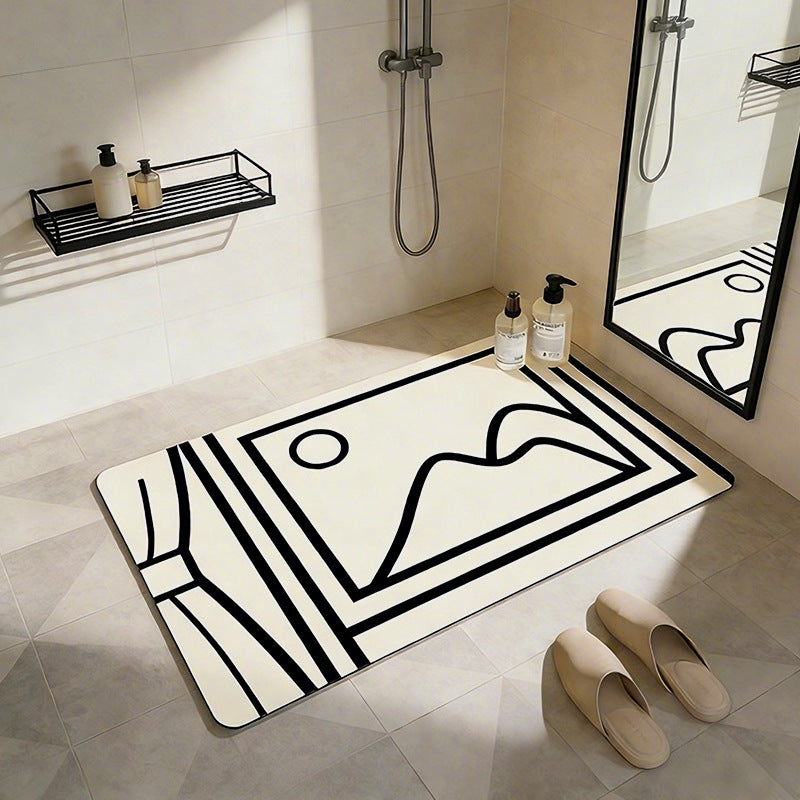 Playful Cartoon Dog-Themed Bath Mat Stornfield