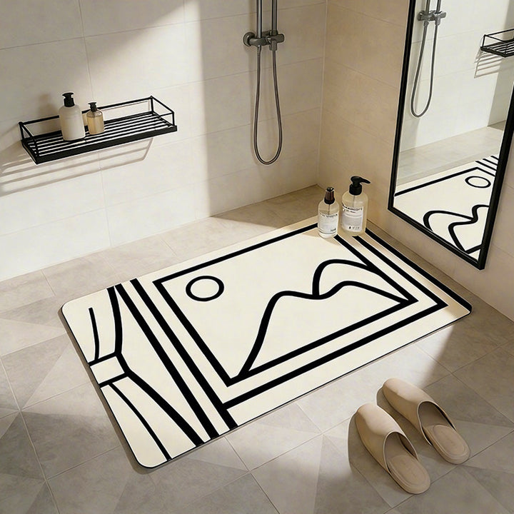 Playful Cartoon Dog-Themed Bath Mat Stornfield