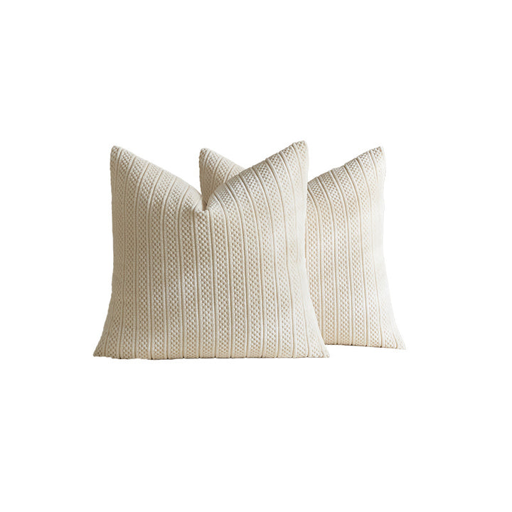 Chunky Ribbed Knit Square Throw Pillow Covers Set