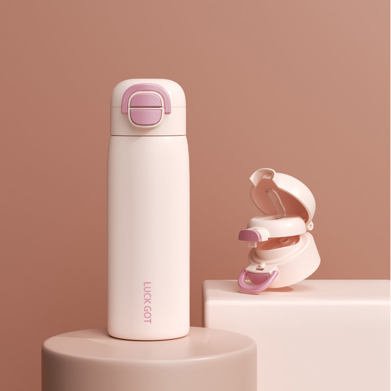 Women Insulated Water Bottle with Integrated Push-Button Mechanism Stornfield