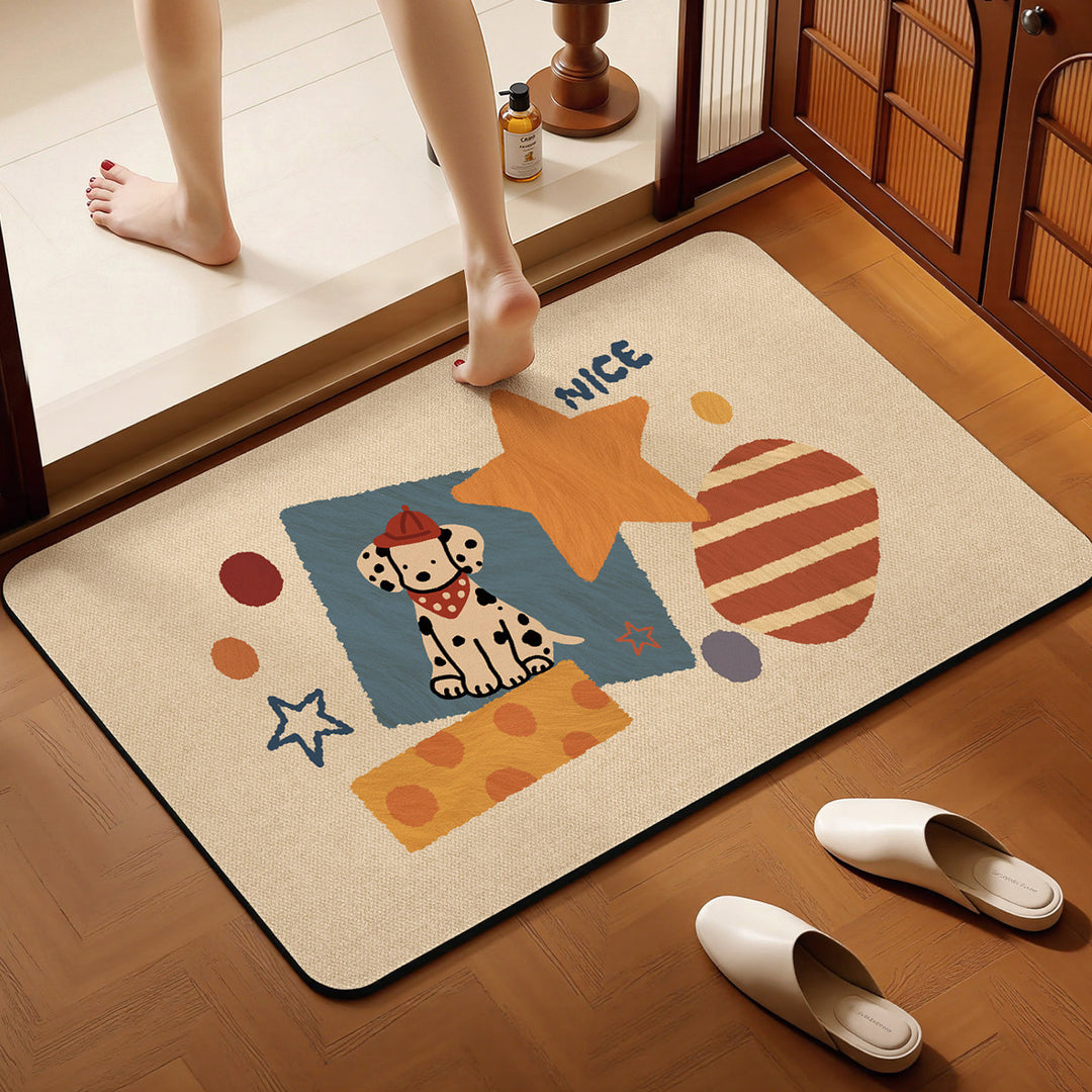 Playful Animal-Themed Decorative Floor Mat