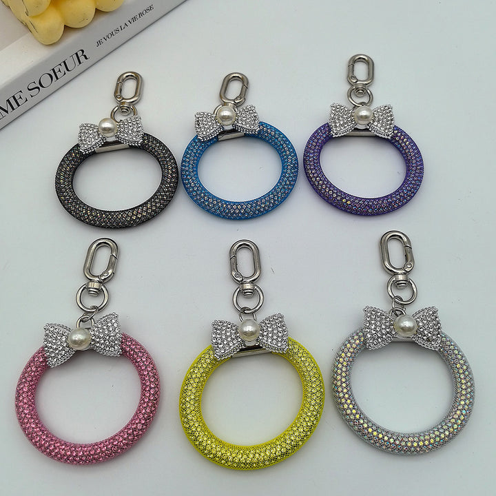 Elegant Rhinestone Bow Keychain Stornfield