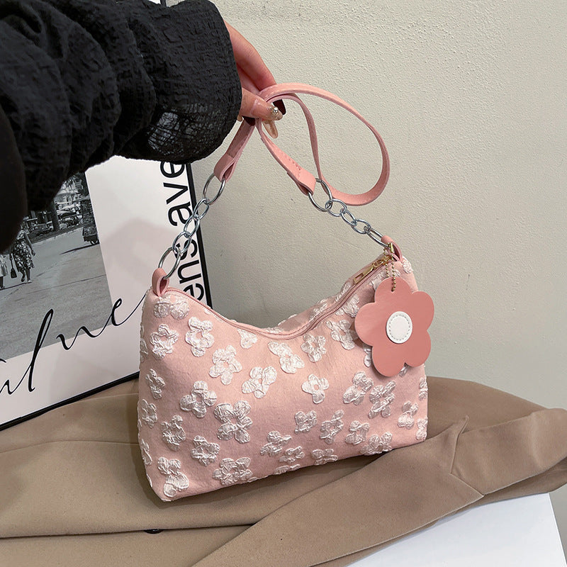 WoStylish Hobo Handbag with Floral Charm Stornfield