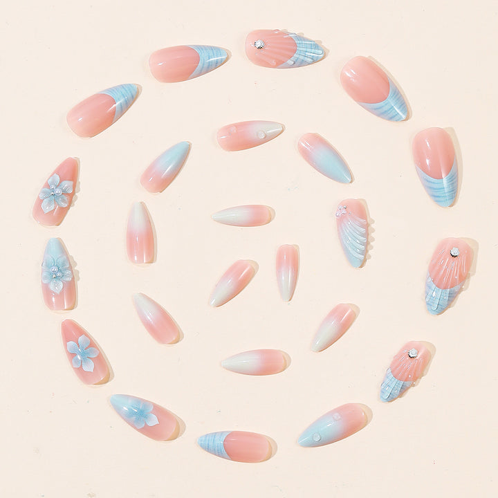 Floral Sculpted Acrylic Nail Art Extensions Stornfield