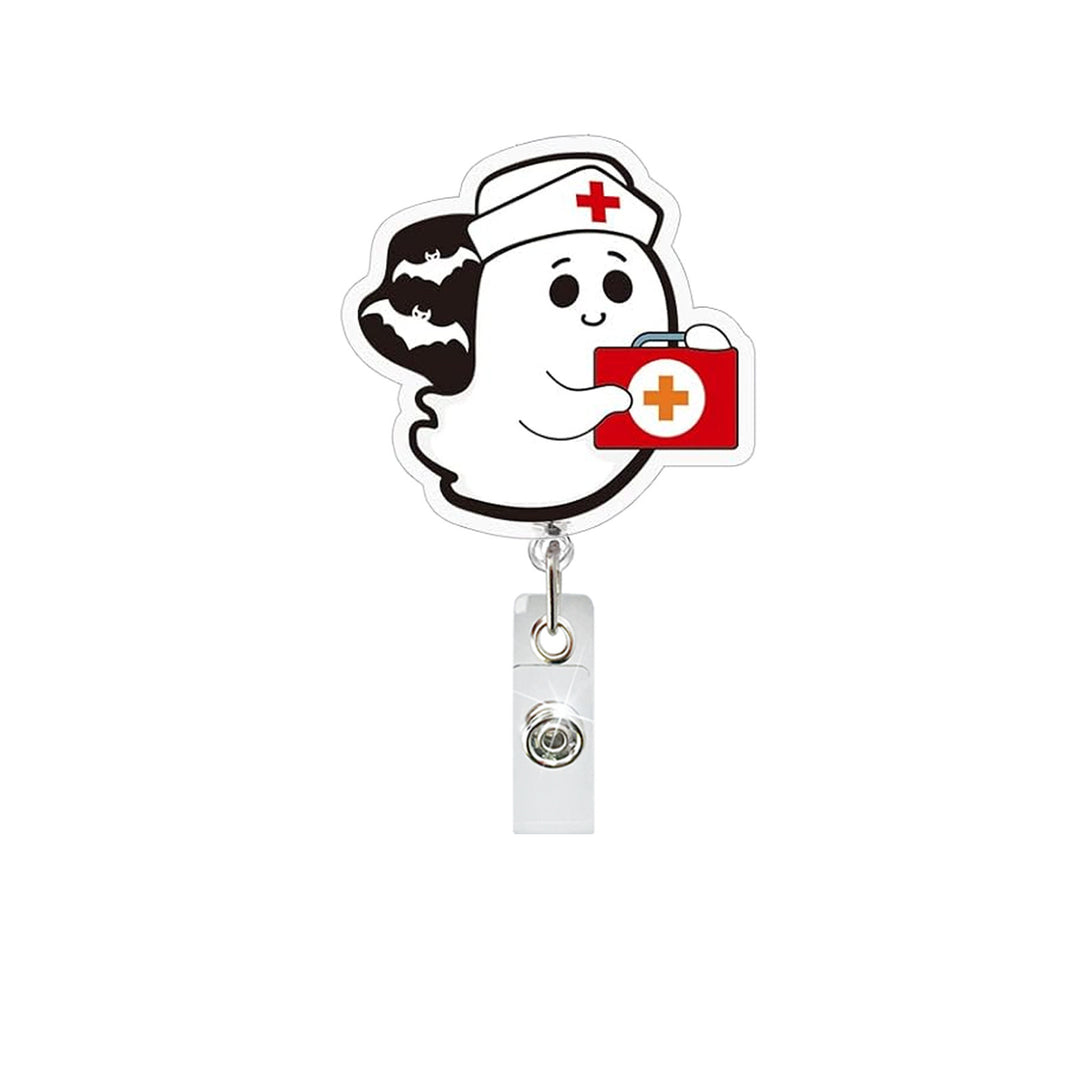 Expandable badge holder with anatomical heart pendant
