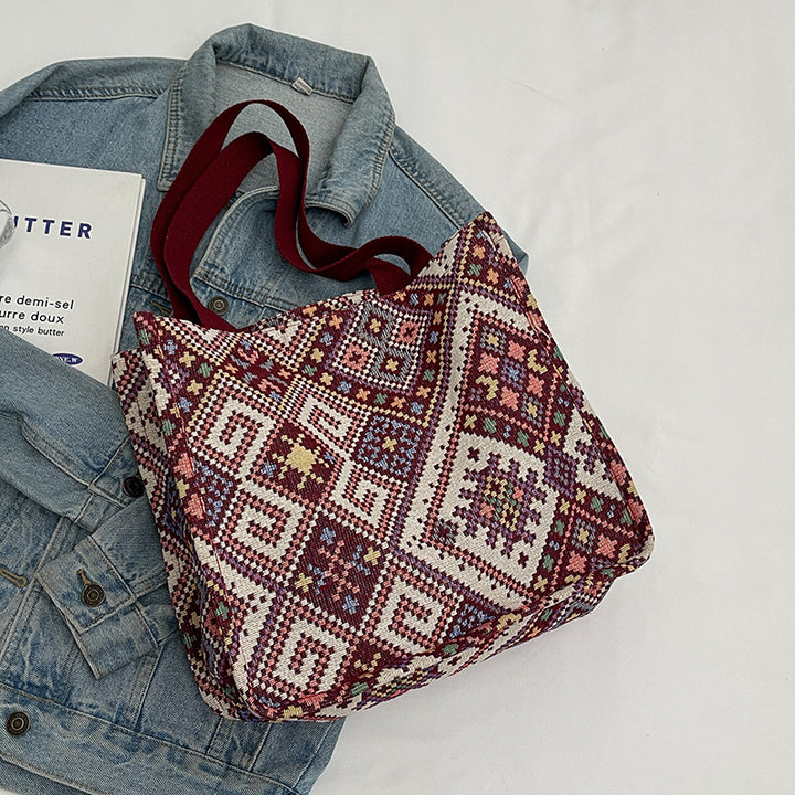 Handcrafted Geometric Patterned Tote Bag