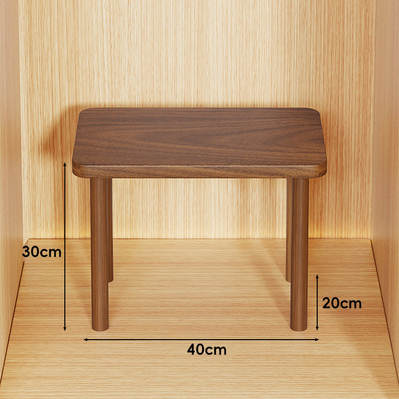 Height-Adjustable Rectangular Wooden Riser Table with Detachable Round Legs