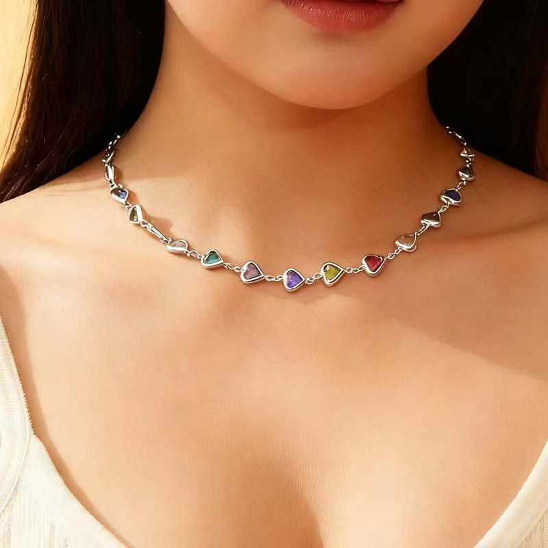 Heart-Shaped Gemstone Charm Bracelet Stornfield