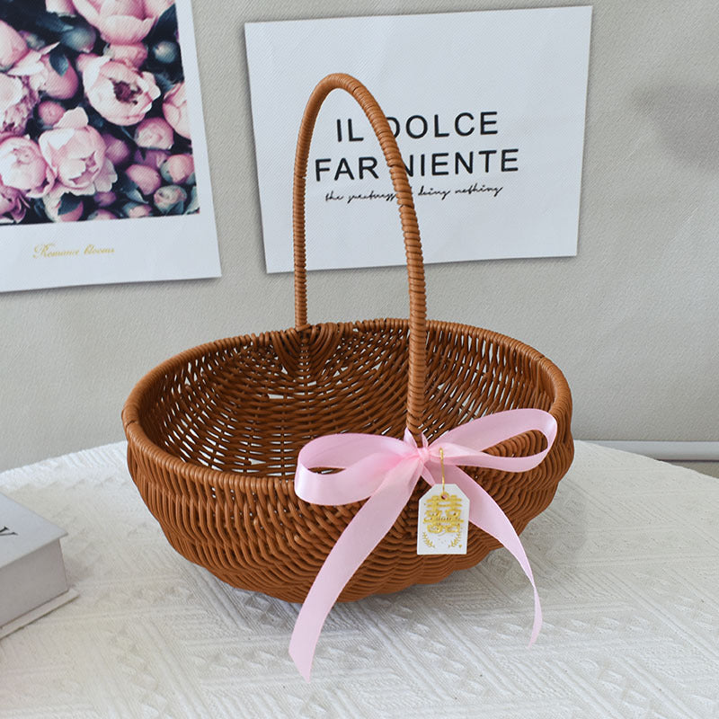 Chic Woven Handbag with Pearl Accent Stornfield
