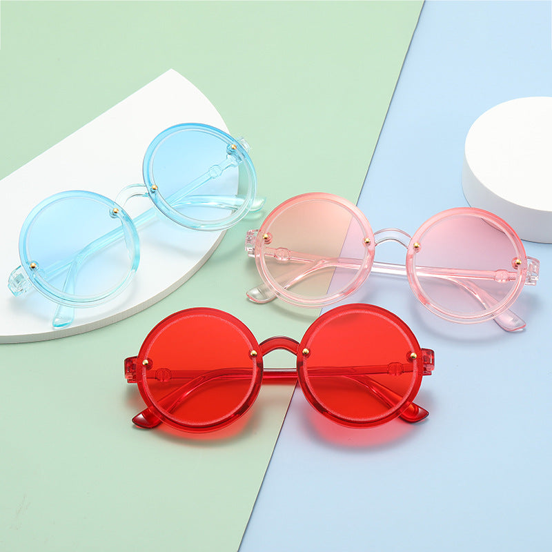 Women Round Sunglasses with Transparent Frame Stornfield