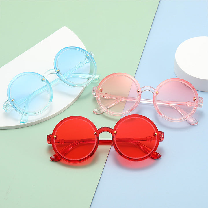 Women Round Sunglasses with Transparent Frame Stornfield