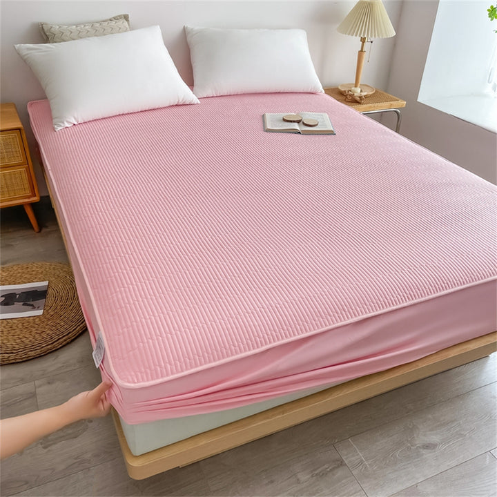 Quilted Cooling Mattress Topper Protector Fitted Pad with Deep Elastic Skirt