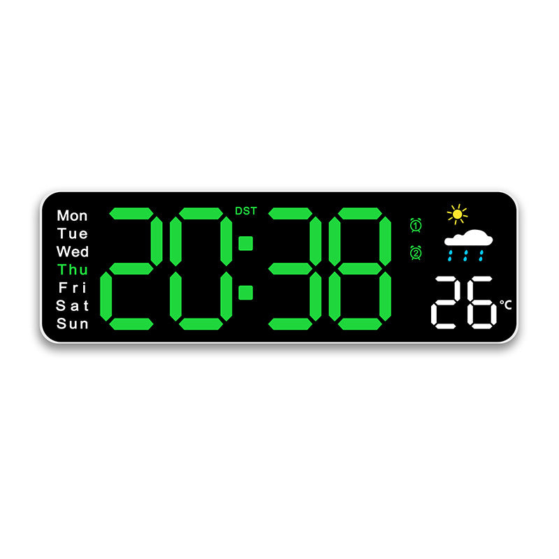 Digital radio alarm clock with temperature and day of the week display Stornfield