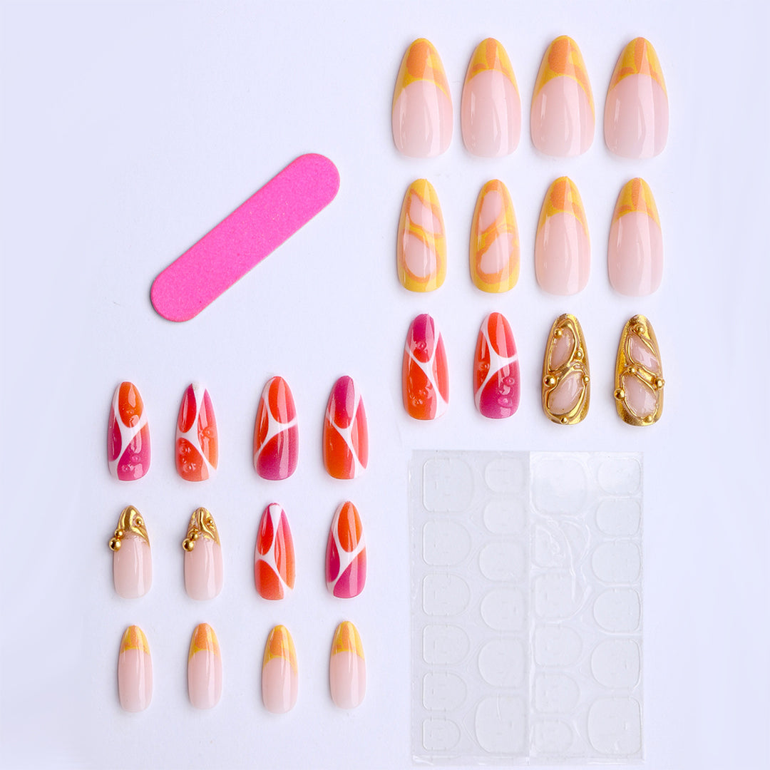 Creative art fake nails with modern accents Stornfield