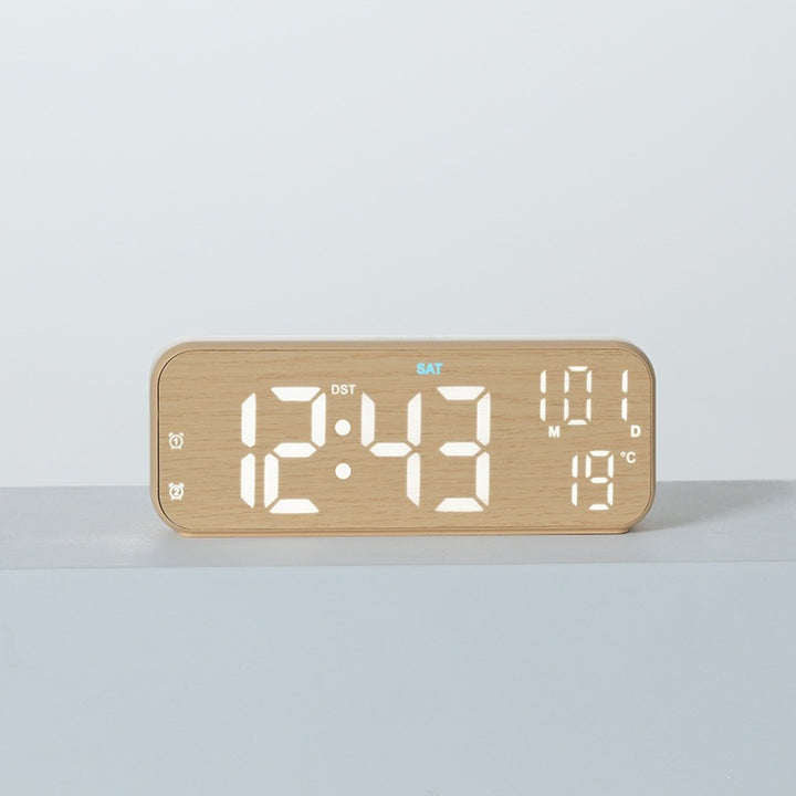 Digital Wood LED Alarm Clock with Temperature and Calendar Function Stornfield
