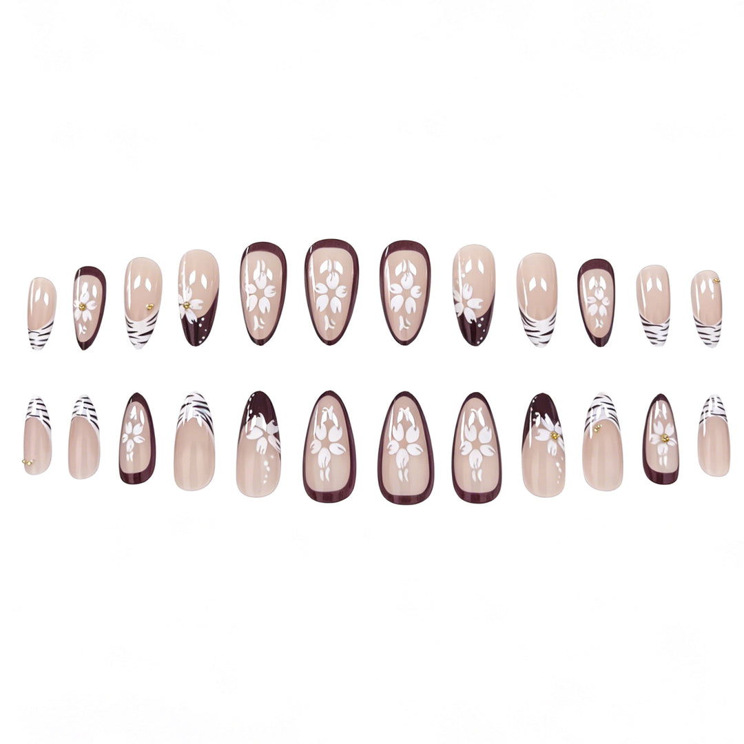 Floral Embellished Press-On Nail Art Stornfield