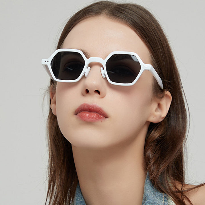 Women's hexagonal sunglasses with transparent frame Stornfield