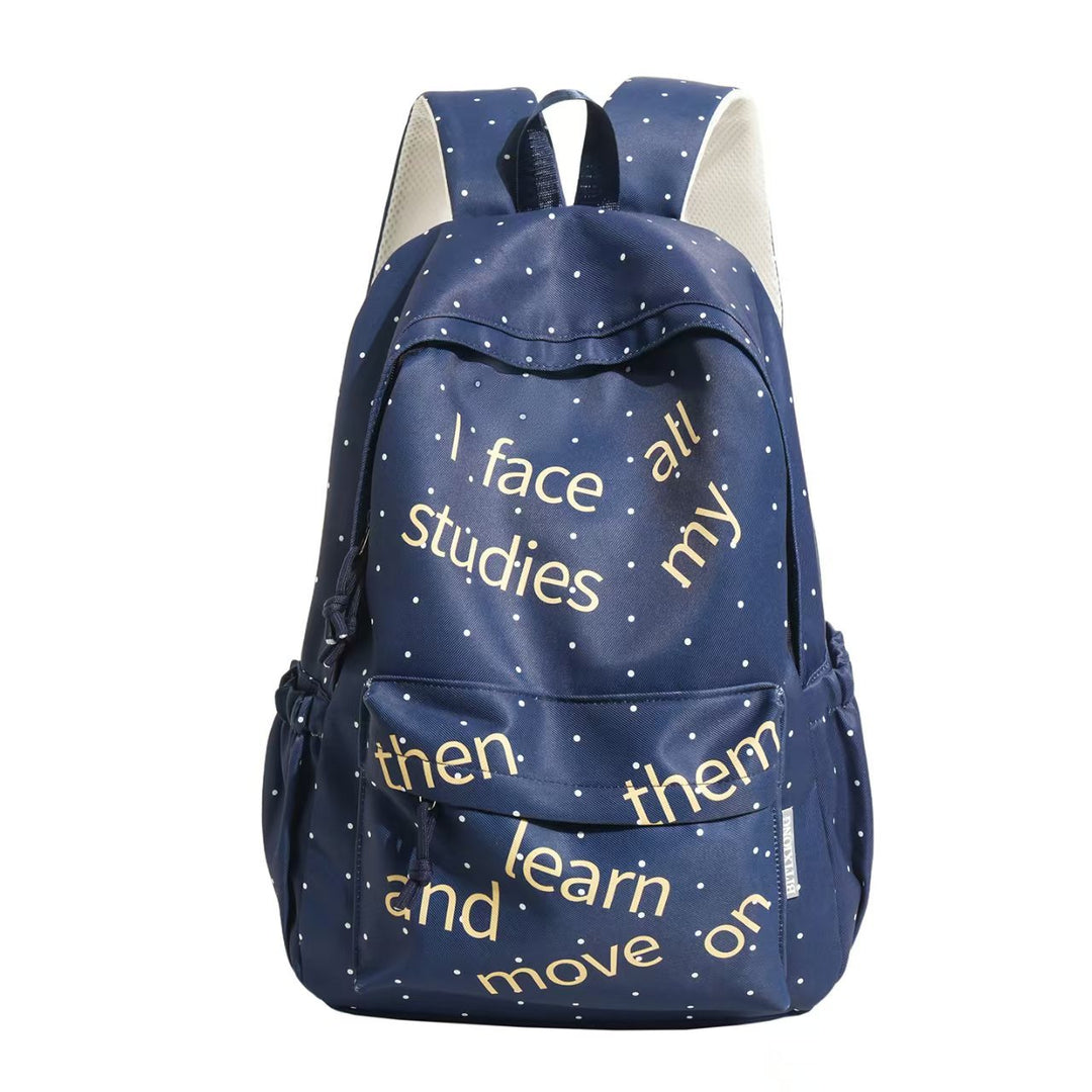 Backpack with Modern Lettering and Stylish Dots Stornfield