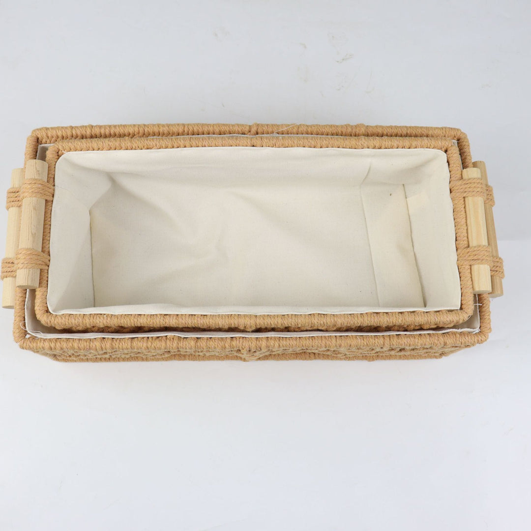 Storage basket with macrame pattern Stornfield