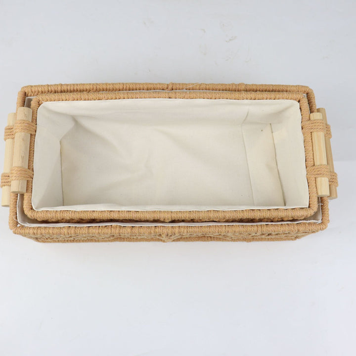 Storage basket with macrame pattern Stornfield