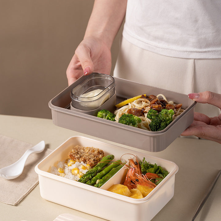 Multi-Sectional Food Storage Container with Secure Lid