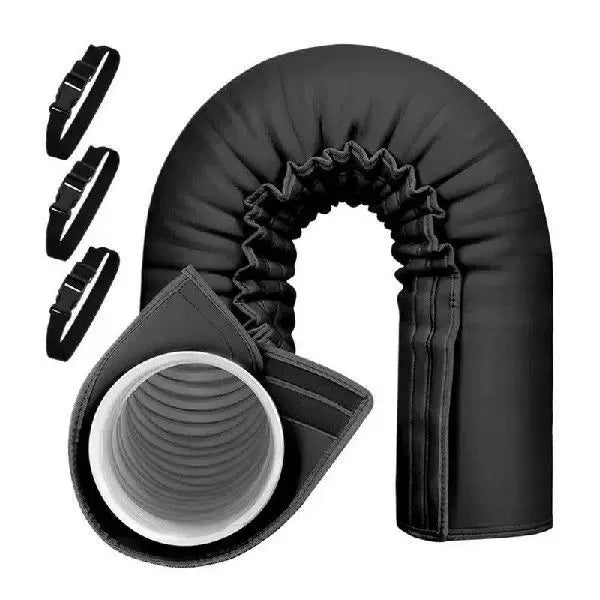 Unisex one size thermal insulating exhaust pipe sleeve with elastic cuff and adjustable straps for portable air conditioners and dryers Stornfield