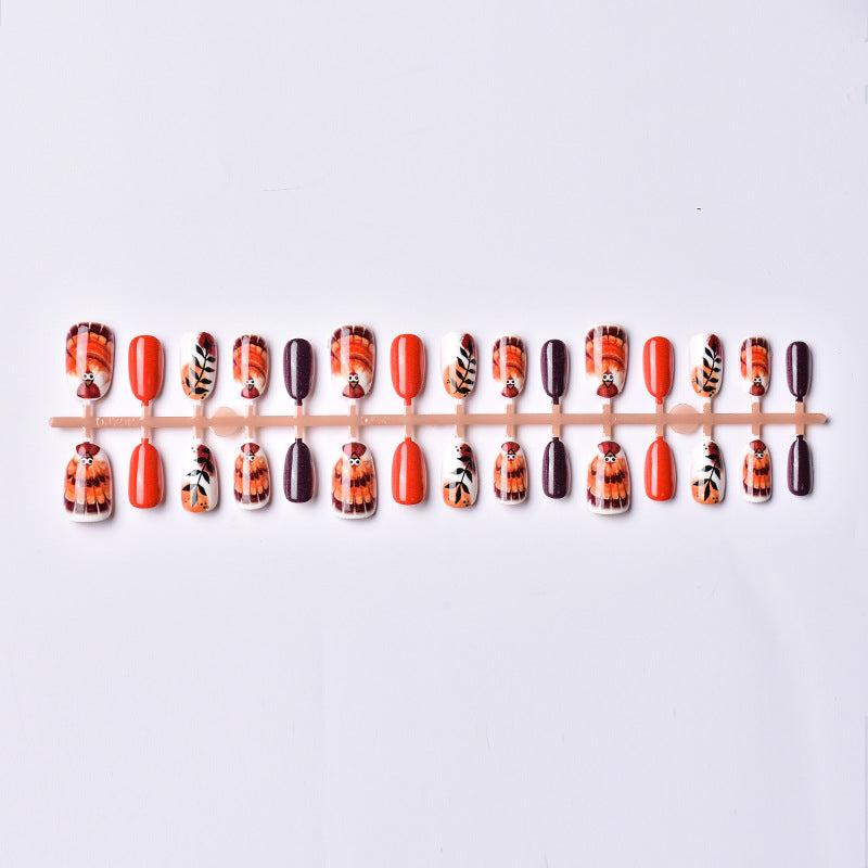 Fall-Themed Decorative Press-On Nail Art Set Stornfield
