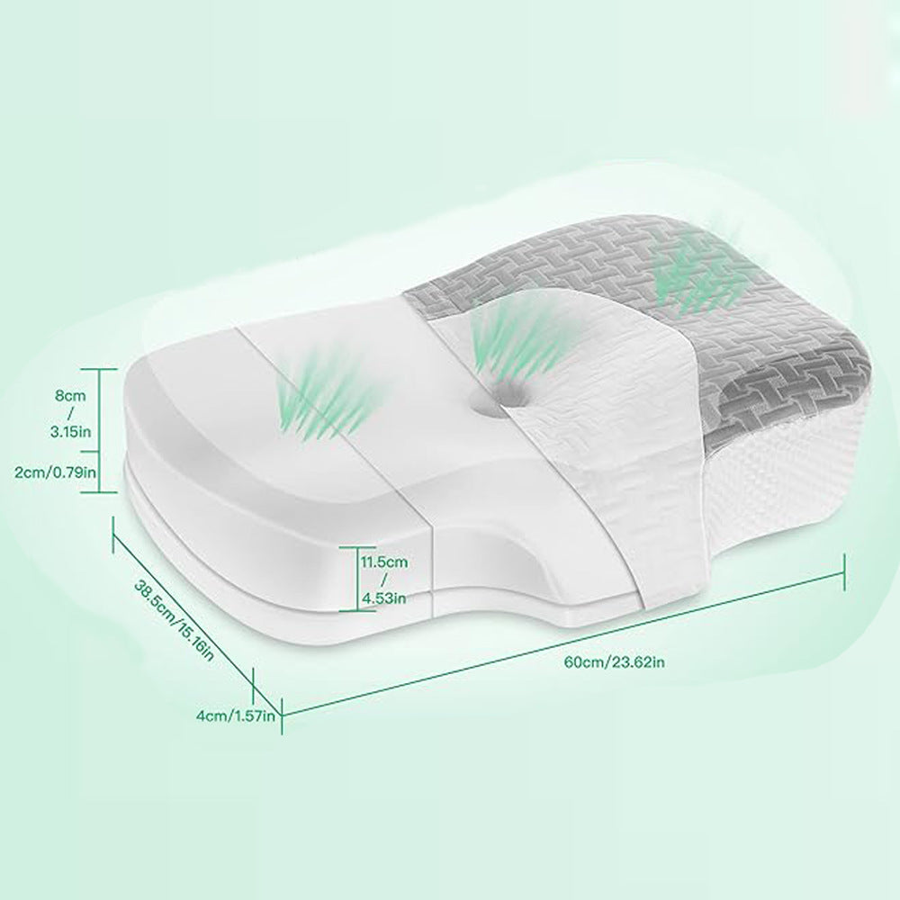 Ergonomic sleeping pillow with cooling gel filling Stornfield