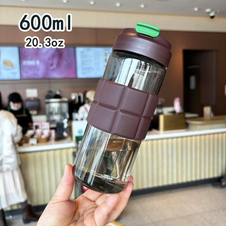 Women's transparent drinking bottle with non-slip silicone coating Stornfield