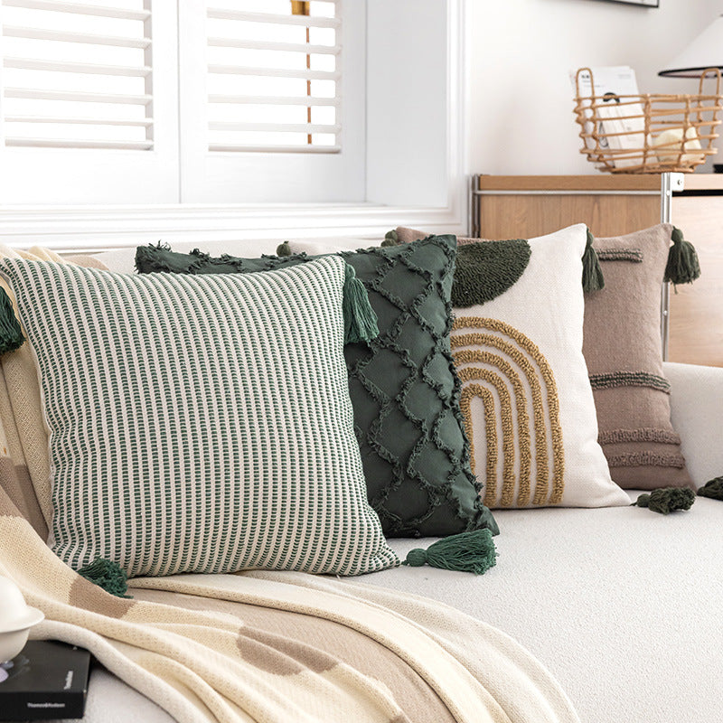 Striped Accent Cushion with Texture