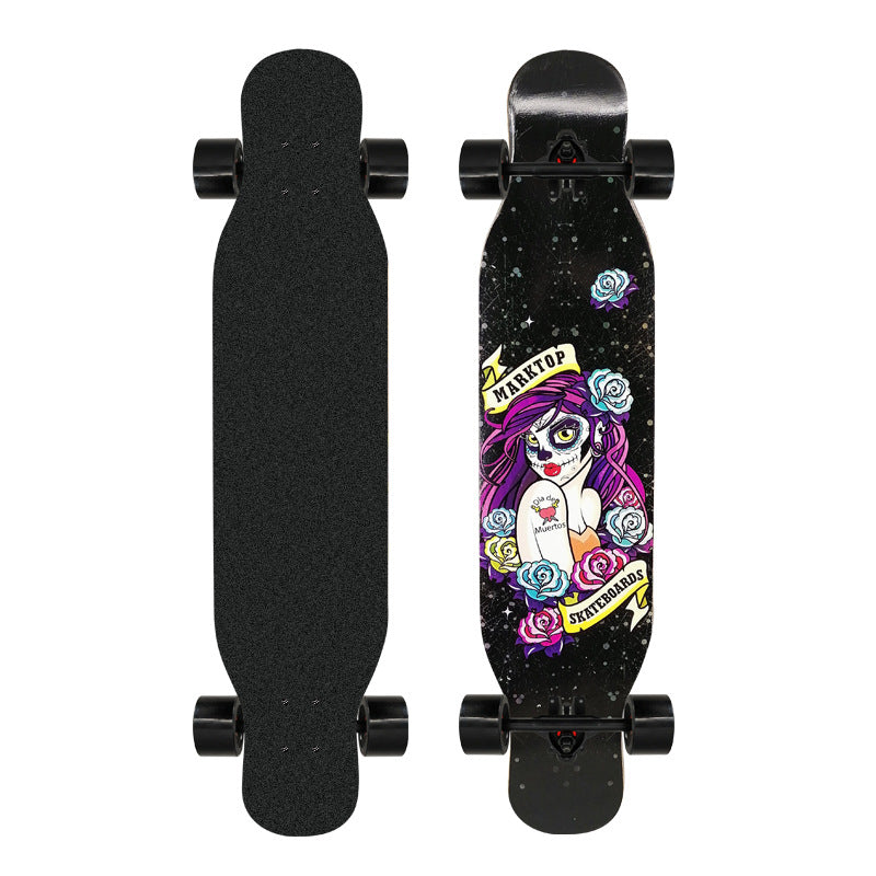 Artistic Lion-Emblazoned Longboard Stornfield