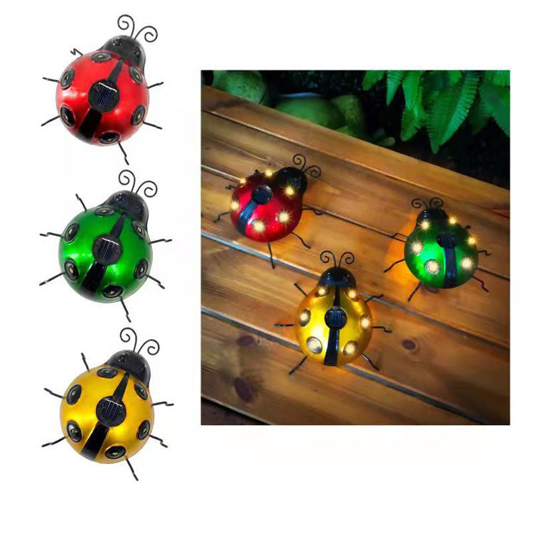 Decorative Solar-Powered Metal Ladybug Garden Lights With Warm LED Accents Stornfield