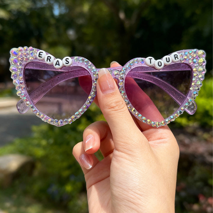 Decorative Rhinestone-Embellished Heart Sunglasses Stornfield