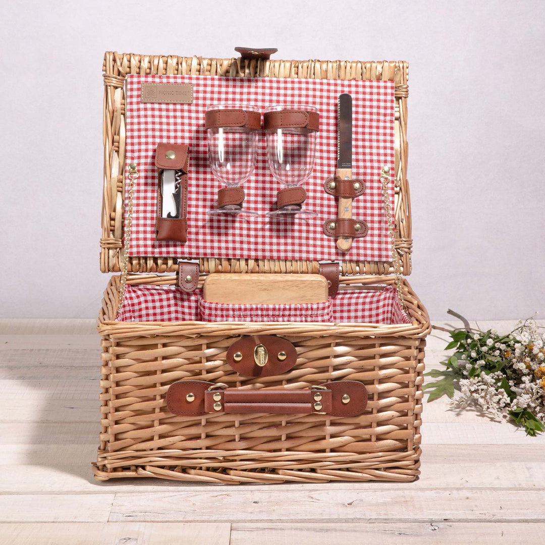 Women's picnic basket with integrated dish set and rustic design Stornfield