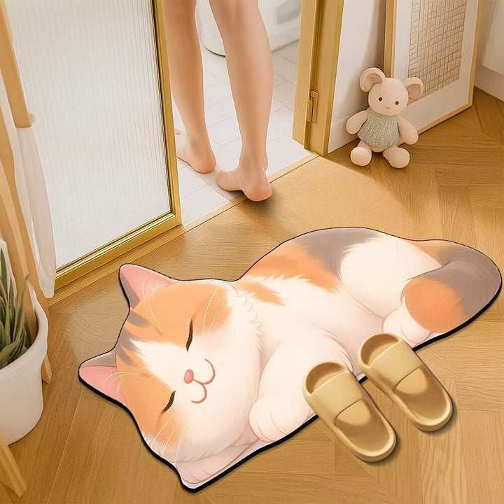 Cat-Themed Plush Bath Mat Stornfield