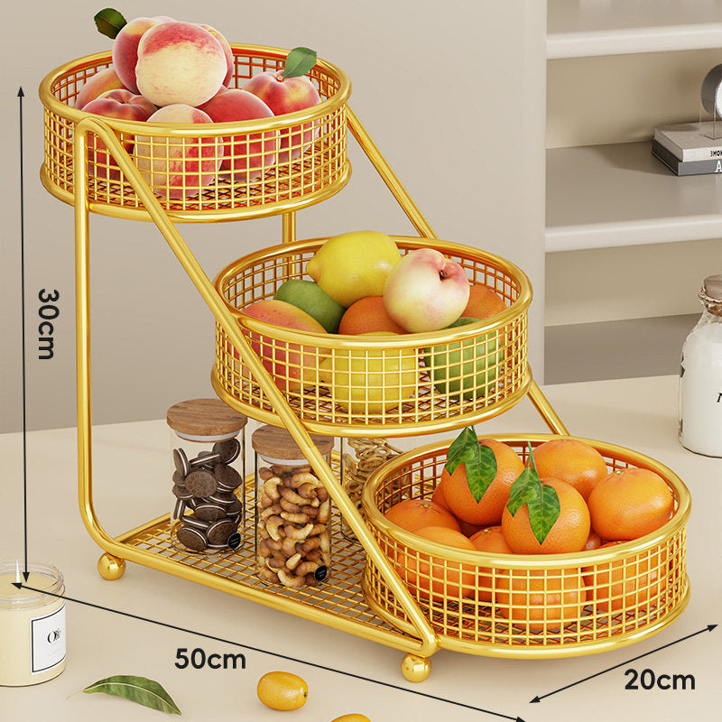 Tiered Countertop Mesh Fruit and Pantry Organizer Stand