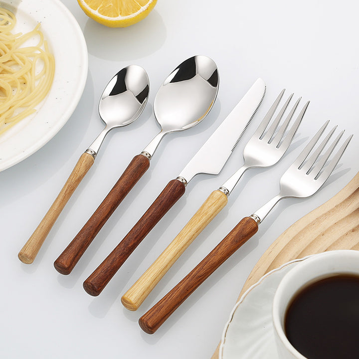 Elegant serving spoon with ergonomic wooden handle Stornfield