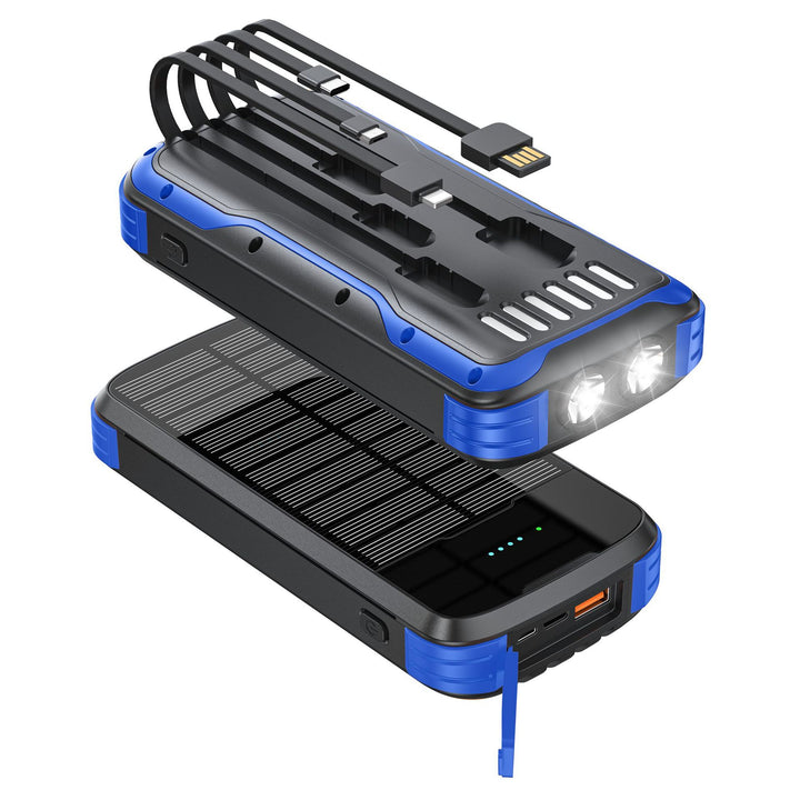 Robust Solar Powerbank with Integrated Flashlight and Multifunctional Charging Connection Stornfield