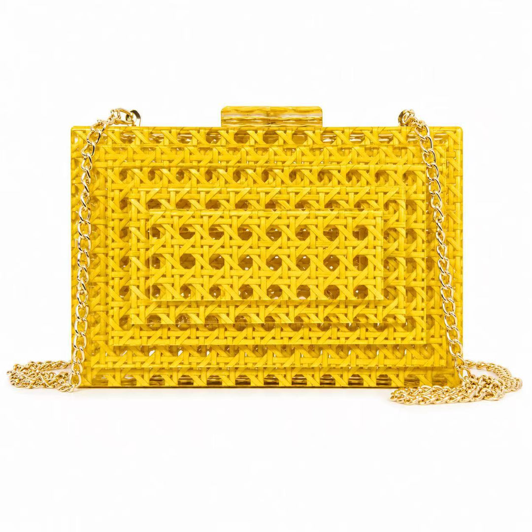 Artisan Woven Rattan Clutch