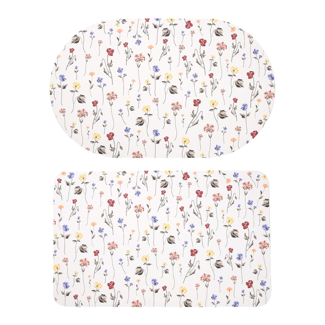 Stornfield Bath Mat Set made of soft microfiber with non-slip latex backing and delicate ornamental print