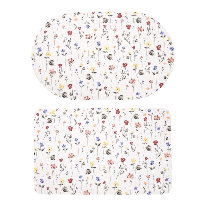 Stornfield Bath Mat Set made of soft microfiber with non-slip latex backing and delicate ornamental print
