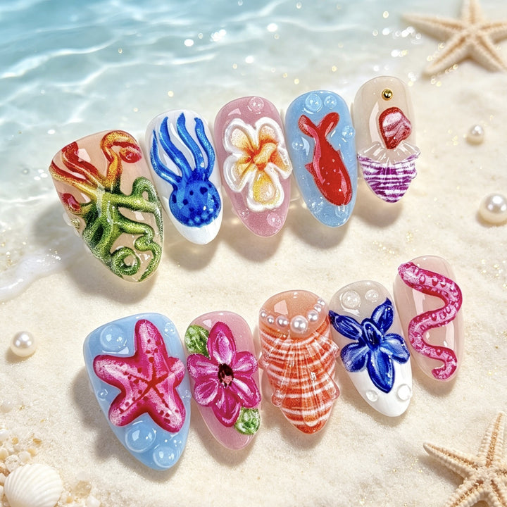 Artistic Themed Press-On Nail Set 1790745449