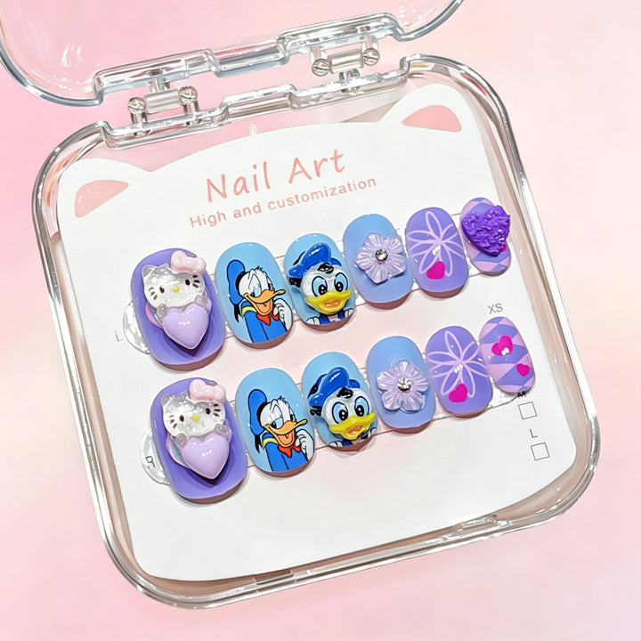 Customized Cartoon-Inspired Press-On Nail Art Set Stornfield