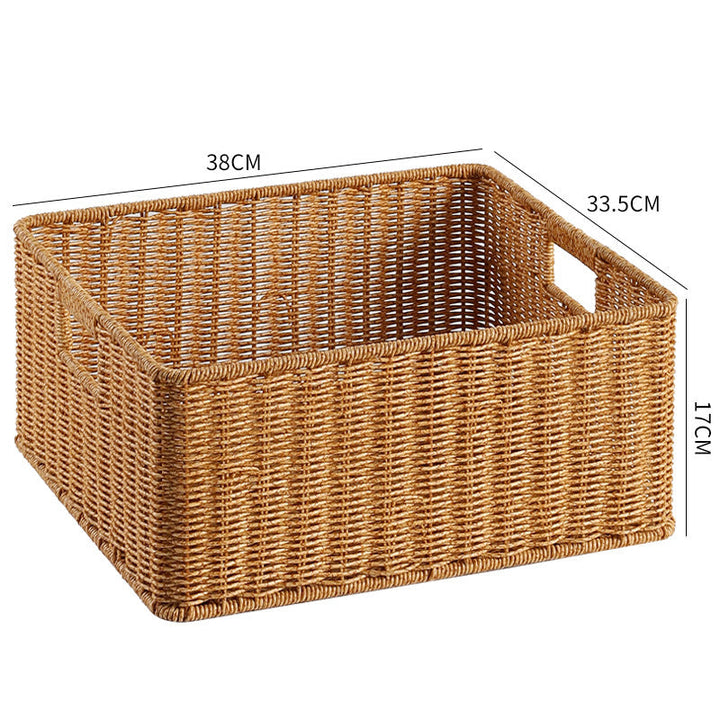 Handwoven Storage Basket with Cutout Handles Stornfield
