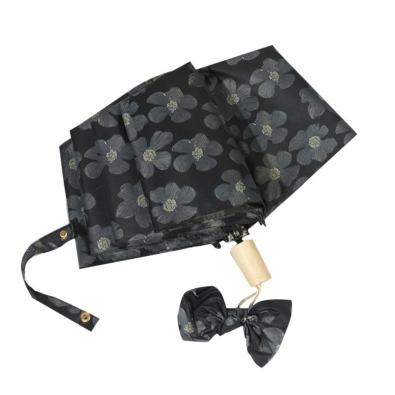Ladies Mini Folding Umbrella with Elegant Floral Print Stornfield